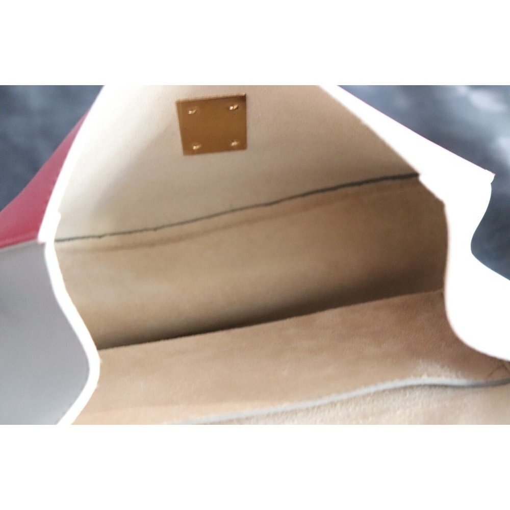 Chloé Medium Pink White Drew Crossbody Bag Chain Strap Leather Flap Bag $1850 - Picture 4 of 11